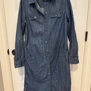 Talbots Dark Blue Denim Shirt Dress